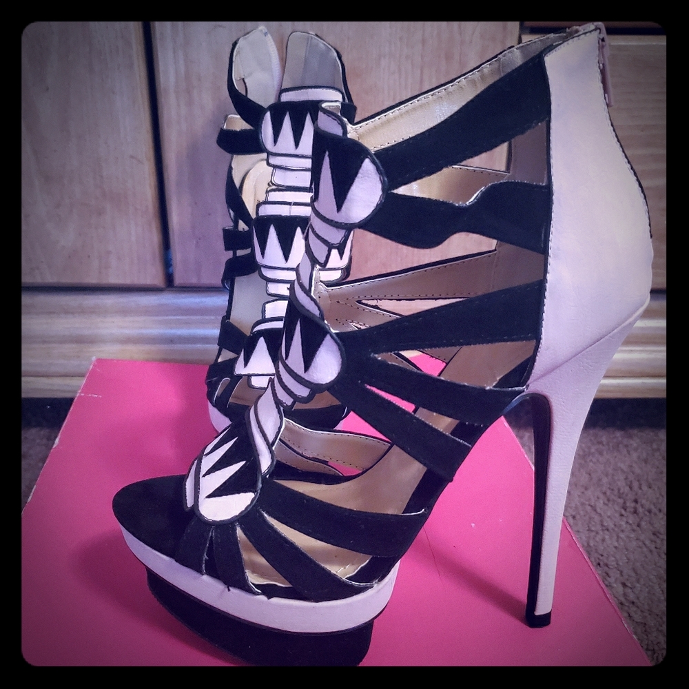 Pink and Black high heels